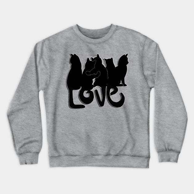 Cat Lover Design, Cute Kitty Graphic Design Love Crewneck Sweatshirt by tamdevo1